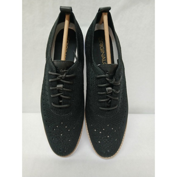 Cole Haan Women OG Grand Black Knit Stitchlite Wingtip Oxford Shoe Sz 9 W14807 - Picture 6 of 8